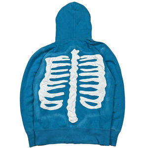 New 2025 customized hiphop contrast patch work applique embroidery zipper up stylish men <b>hoodie</b> knitted top zip men <b>hoodies</b> - Product Image 2