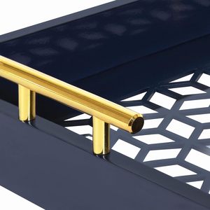 Bandeja de madera hecha a mano con esmalte de concha de fregona única estilo indio tradicional para servir aperitivos y bebidas - Product Image 4