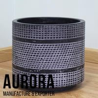 Pots et jardinières en fibrociment écologiques, artisanaux, fabriqués au Vietnam, peints, avec trous de drainage, durables, légers, pour la maison et le jardin