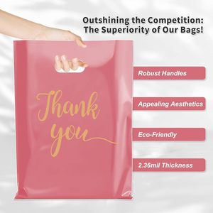 Bolsas de Regalo para Fiestas y Compras con Asas, 25x35cm, Bolsas de Regalo Reutilizables para Empresas, Color Rosa Dorado - Product Image 3