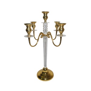 Candelabro Chapado en latón de alta tendencia, soporte de vela decorativo de 5 brazos para decoración de Hotel y restaurante, boda - Product Image 6