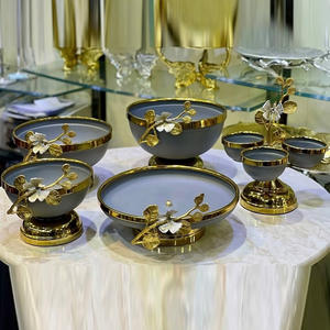 Designer Decorative <b>Bowl</b> Handmade Golden Flower Shape Dry Fruits Chocolate Serving <b>Bowl</b> for Kitchen Used <b>Bowl</b> <b>With</b> <b>Lid</b> - Product Image 6