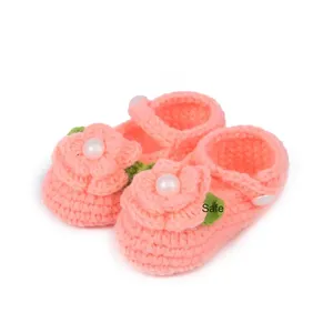 Chaussettes pour bébé en coton 100% faites à la main au crochet, motif décontracté, chaussures d'hiver pour bébé, chaussettes courtes - Product Image 3