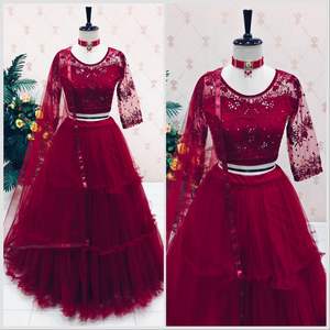 Lehenga Choli – vêtements de fête en coton, dernière collection de styliste, tendance, meilleure qualité, broderie séquentielle, travail, 2022 - Product Image 5