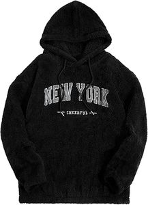 Sweat à capuche uni ample à col ras du cou pour homme, tendance, avec manches longues en laine fine - Product Image 2