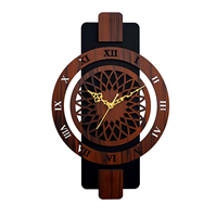 Jam dinding kayu pedesaan Modern buatan tangan natural finish tahan lama desain kayu solid ideal untuk rumah kantor kamar tidur atau ruang tamu