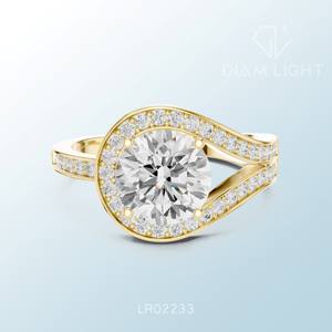 Anillo de Clúster Redondo con Certificación IGI, Diseño de Joyería Elegante, Estilo Atemporal, Accesorio de Lujo Hecho a Mano, Declaración de Moda Moderna - Product Image 5