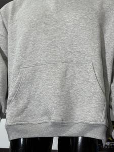 High Quality Customized ODM OEM <b>Men's</b> Grey Cotton Fleece <b>Pullover</b> Hoodie Casual Winter Wear With Custom Logo Printing - Product Image 4