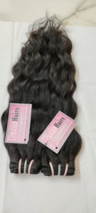 Donneur unique indien brut Remy vierge Extension de cheveux cuticule alignée Machine Double trame 100g lâche vague profonde Style naturel direct - Product Image 3