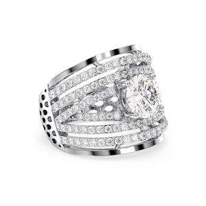 Bague de fiançailles REYES en moissanite ronde de haute qualité 2,89 carats en or 14 carats, certifiée GRA, vente directe d'usine, bijoux pour mariages - Product Image 3