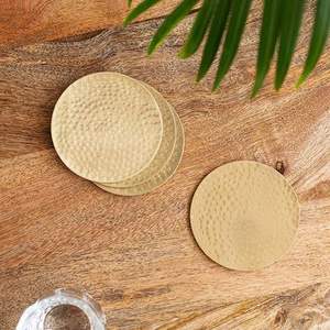 Dessous de verre en métal pour décoration de table de bureau Tapis de protection pour tasses à café thé et petits pots de service chauds - Product Image 2