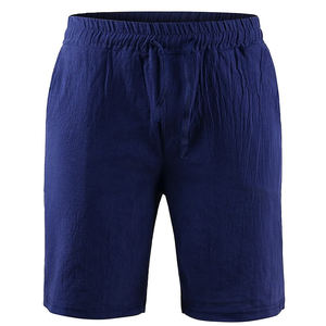 2024 nouveaux hommes toile taille haute élastique Shorts respirant séchage rapide tenue décontracté classique à la mode haute rue Style en gros - Product Image 4