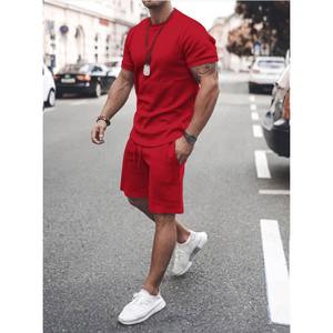 Ropa deportiva de verano personalizada, camiseta de manga corta de dos piezas de entrenamiento de bambú ligero y conjunto corto para hombres - Product Image 6