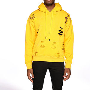 Personalizado de alta calidad de peso pesado de algodón de impresión de la pantalla de gran tamaño Drop Shoulder Men Patch bordado sudaderas con capucha desgastadas - Product Image 5