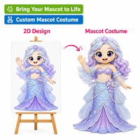 Costume de mascotte sirène en EVA personnalisé pour adultes, costume de personnage OEM ODM pour événements et promotion