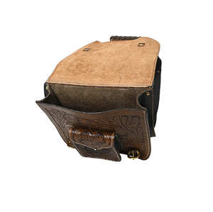 Bolsas de sillín de salto ecuestre de cuero genuino de alta calidad, ropa de equitación occidental mecanizada a mano para caballos - Product Image 6