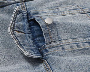 Usine de denim vêtements d'automne personnalisés longues vestes pour hommes en coton veste d'hiver en denim uni de haute qualité en gros - Product Image 4