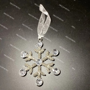 Ornement de Noël en velours fait main en forme de flocon de neige, décoration suspendue de 4 pouces, style traditionnel, artisanat perlé, fournitures de fête, cadeau - Product Image 3