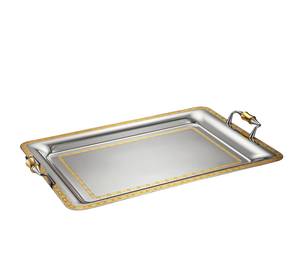 Bandeja para servir de acero inoxidable rectangular de lujo al por mayor, bandeja pulida con espejo dorado, uso doméstico, servicio de almacenamiento de alimentos de tamaño personalizado - Product Image 5