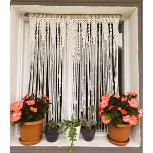 Cortina de Pared de Macramé Estilo Boho, Hecha a Mano, de Ratán, para Decoración del Hogar, Diseño Vertical con Patrón Personalizable y Cuerdas - Product Image 2