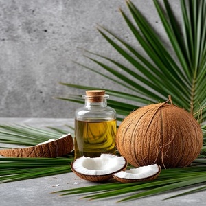 Huile de Coco Raffinée Biologique de Qualité Alimentaire, Huile Végétale Fractionnée pour la Cuisson en Bouteilles en Verre et Plastique, Conditionnement en Vrac, Pureté 99% - Product Image 1