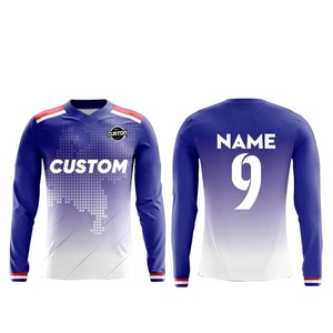 เสื้อฟุตบอลผ้าเจอร์ซีย์แห้งเร็วเป็นมิตรกับสิ่งแวดล้อมพร้อมการป้องกันรังสียูวีอัตโนมัติ