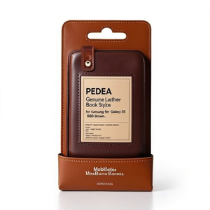 Étui de style livre en cuir véritable PEDEA pour Samsung Galaxy S5 SM-G900 - Marron - Product Image 2