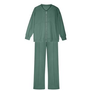 Ensemble de survêtement deux pièces surdimensionné en molleton bouclé respirant et épais avec fermeture éclair, taille personnalisée - Product Image 5