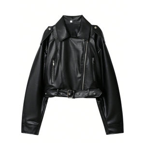 Vente en gros de vestes pour femmes vêtements de mode vestes en cuir véritable pour femmes top ventes vestes en cuir élégantes pour femmes - Product Image 1