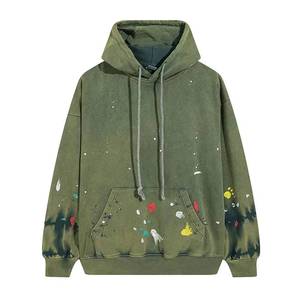 Cómodas sudaderas con capucha térmicas de lavado ácido para hombre Otoño Invierno sudaderas con capucha de lavado ácido Premium 100% sudaderas con capucha de lavado ácido de algodón - Product Image 1