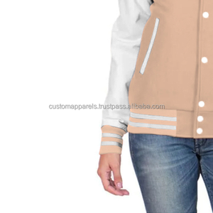 Chaqueta universitaria acolchada de algodón transpirable para mujer con bordado personalizado y acabado teñido al por mayor - Product Image 6
