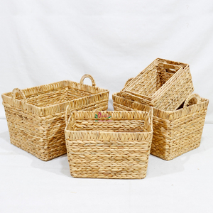 Artex Dong Thap Paniers de rangement en jacinthe d'eau tissés à la main Boîtes cadeaux en osier écologiques pour la maison et l'organisation du linge - Product Image 1