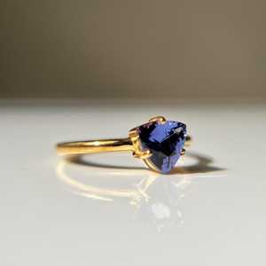 แหวนหมั้นทรงทริลเลียนคัตแทนซาไนต์สีสันสดใส งานฝีมือชุบทอง 14K เครื่องประดับหรูหรา ของขวัญสุดพิเศษ - Product Image 5