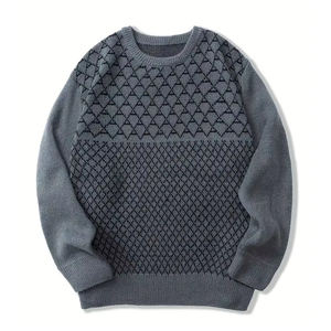 Suéter de punto clásico para hombre, Jersey cálido de moda, manga larga, ajuste cómodo, perfecto para uso informal o al aire libre - Product Image 1