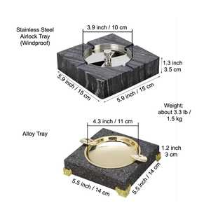 Cendrier incrusté de bois et de marbre de qualité supérieure Plateau à fumer rond fabriqué à la main avec finition naturelle Idéal pour les cadeaux décoratifs et les commandes en gros - Product Image 1