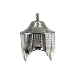 Olla de cocción lenta con forma de cúpula, 1 unidad, plateada/negra, de metal y gres, diseño único, venta al por mayor - Product Image 2