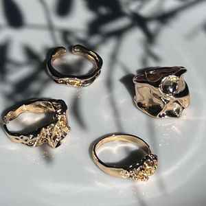 Anillos de moda Piedra preciosa Latón con piedras de cabujón ovaladas Joyería de piedra curativa - Product Image 4