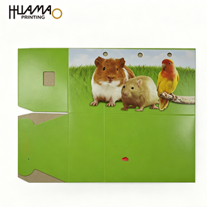 OEM Recyclable Custom Printed Cardboard Gift <b>Box</b> with Handle Breathable <b>Packaging</b> for <b>Small</b> Pets Snacks Toys kraft paper <b>box</b> - Product Image 5