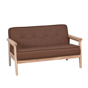 Kids <b>Mini</b> <b>Sofa</b> Solid Wood 2-Seater Brown PU Leather Eco-Friendly Bedroom Living Room Nursery Furniture - Product Image 3
