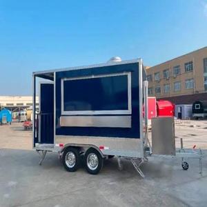 Carro de remolque de comida remolcable totalmente equipado con construcción de aluminio para servicio de comida de bocadillos de helado de hamburguesa - Product Image 4
