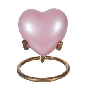 Urna de recuerdo en forma de corazón de Metal chapado en oro Estilo americano Nueva urna de cremación para cenizas humanas Suministros funerarios - Product Image 5