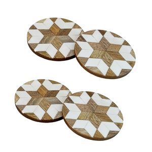 Posavasos rústicos de madera y resina, posavasos ecológicos con logotipo personalizado para bares, restaurantes y decoración del hogar, venta al por mayor - Product Image 3