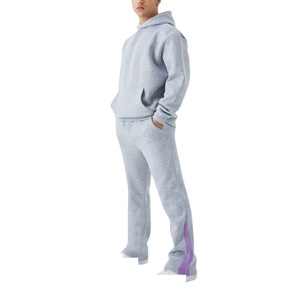 Conjunto de pantalones de chándal apilados y Sudadera con capucha para hombre, de gran tamaño Sudadera con capucha, pantalones de Jog con hombros caídos, ropa de calle, pantalones apilados, chándal para hombre - Product Image 1