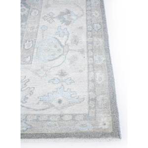 Tapis en laine noué à la main Erbe, gris et noir, motif floral et abstrait, pour salon et couloir, modèle rectangulaire Lnlp-01 - Product Image 4