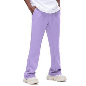 กางเกงวอร์มผ้าฟลีซสำหรับผู้ชาย, กางเกงวิ่งจ๊อกกิ้งผ้าคอตตอนย้อมสีเรียบป้องกันรอยยับกางเกงของผู้ชายสีพื้น - Product Image 5