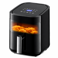 Friteuse à air intelligente Alpha Hot avec écran tactile, 3L, 4.5L, 5L, 6L, fenêtre visible, 1200W, sans huile, électrique, pour la cuisine à domicile