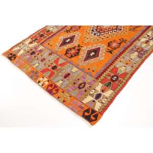 Tapis turc vintage 5,1x8,5 pi (156x260 cm), tapis en laine orange - Product Image 2