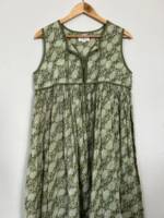 2024 été à la mode imprimé fleuri robe ample pour les femmes à la main 100% coton nouvel Article avec taille naturelle bouton décoration