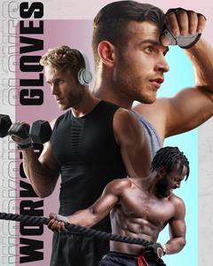 Guantes Deportivos Personalizados al por Mayor para Hombre y Mujer, Medios Dedos, Transpirables, Antideslizantes, para Gimnasio, Entrenamiento Físico, OEM - Product Image 4