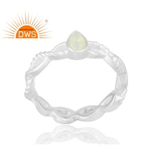 แหวนพลอยโอปอลจากเอธิโอเปียนธรรมชาติทำจากเงินสเตอร์ลิง925เหมาะสำหรับเป็นของขวัญสำหรับผู้หญิง - Product Image 1
